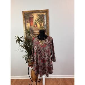 New Direction Women's Top M Long Sleeve Peasant Peplum Hem Academia Corpcore